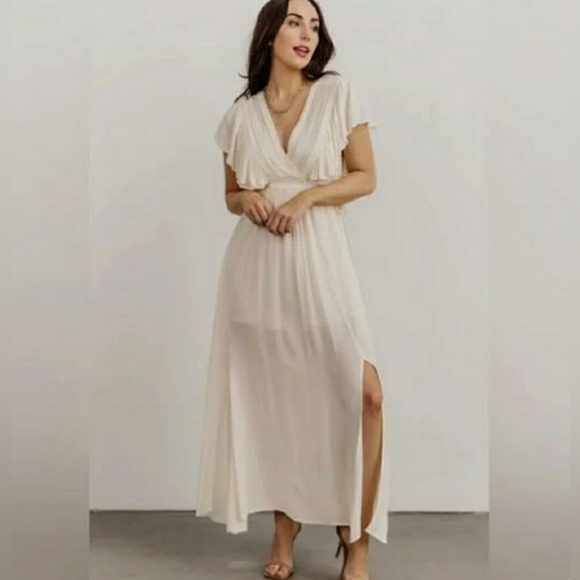 Baltic Born Dresses & Skirts - Baltic Born Womens The Jennifer Deep Babydoll V Maxi Dress Size S Wedding Boho